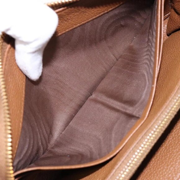 PRADA Long Wallet Leather Brown Gold Auth 133495 - Picture 13 of 16